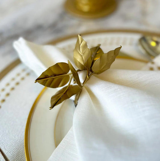 Ivy Gold Napkin Rings - Set of 4