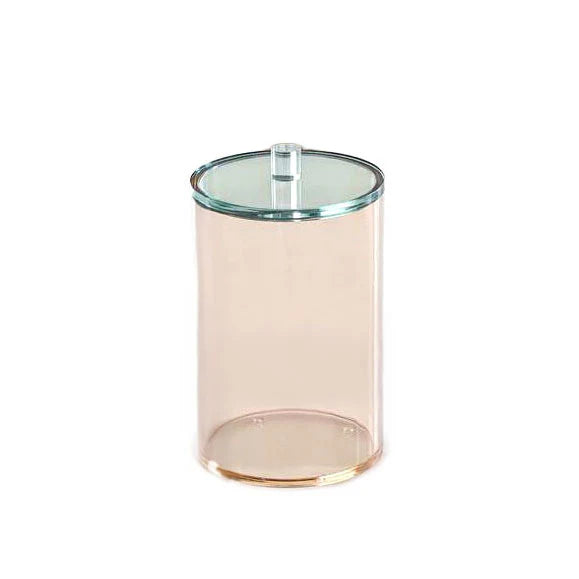 Amber Lucite Cookie Jars with Teal Lid