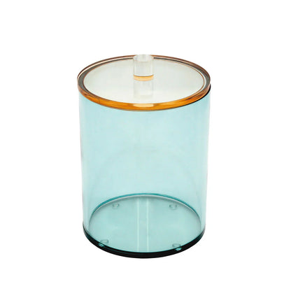 Teal Lucite Cookie Jar with Amber Lid