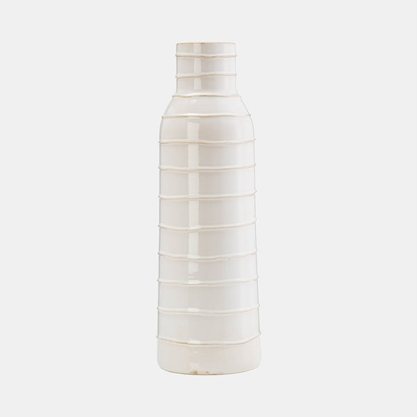 Ivory Tribal Ceramic Vase 17"