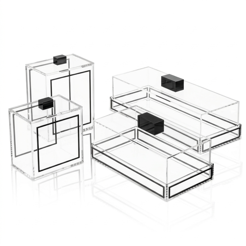 Clear Black Cake Tray W/ Clear Lid - 2 Sizes