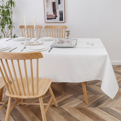 Geometric White Tablecloth