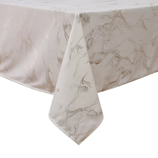 Stormy Velvet Wht/Gold Tablecloth