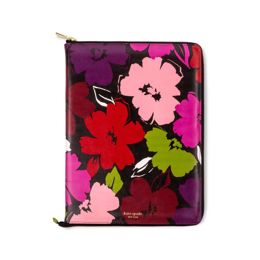 Painterly Bloom Zip Folio