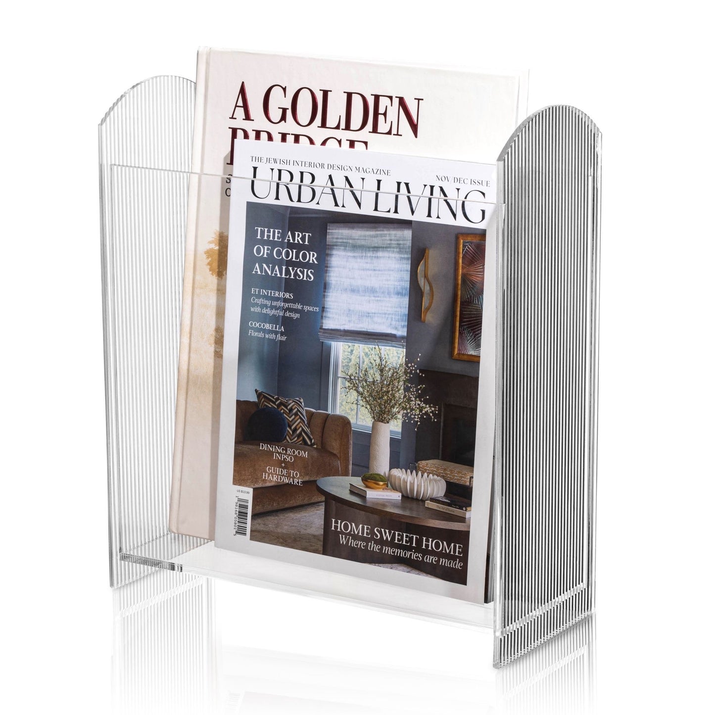 Acrylic Ribbed Magazine Holder