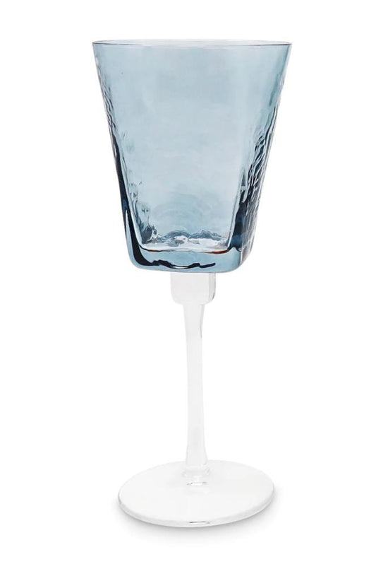 Hammered Blue Water Glasses- 6