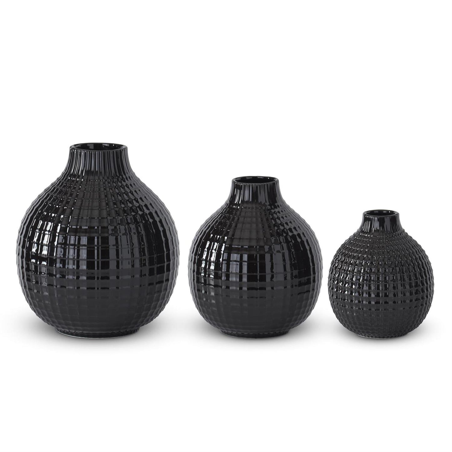 Glossy Ceramic Grid Vases