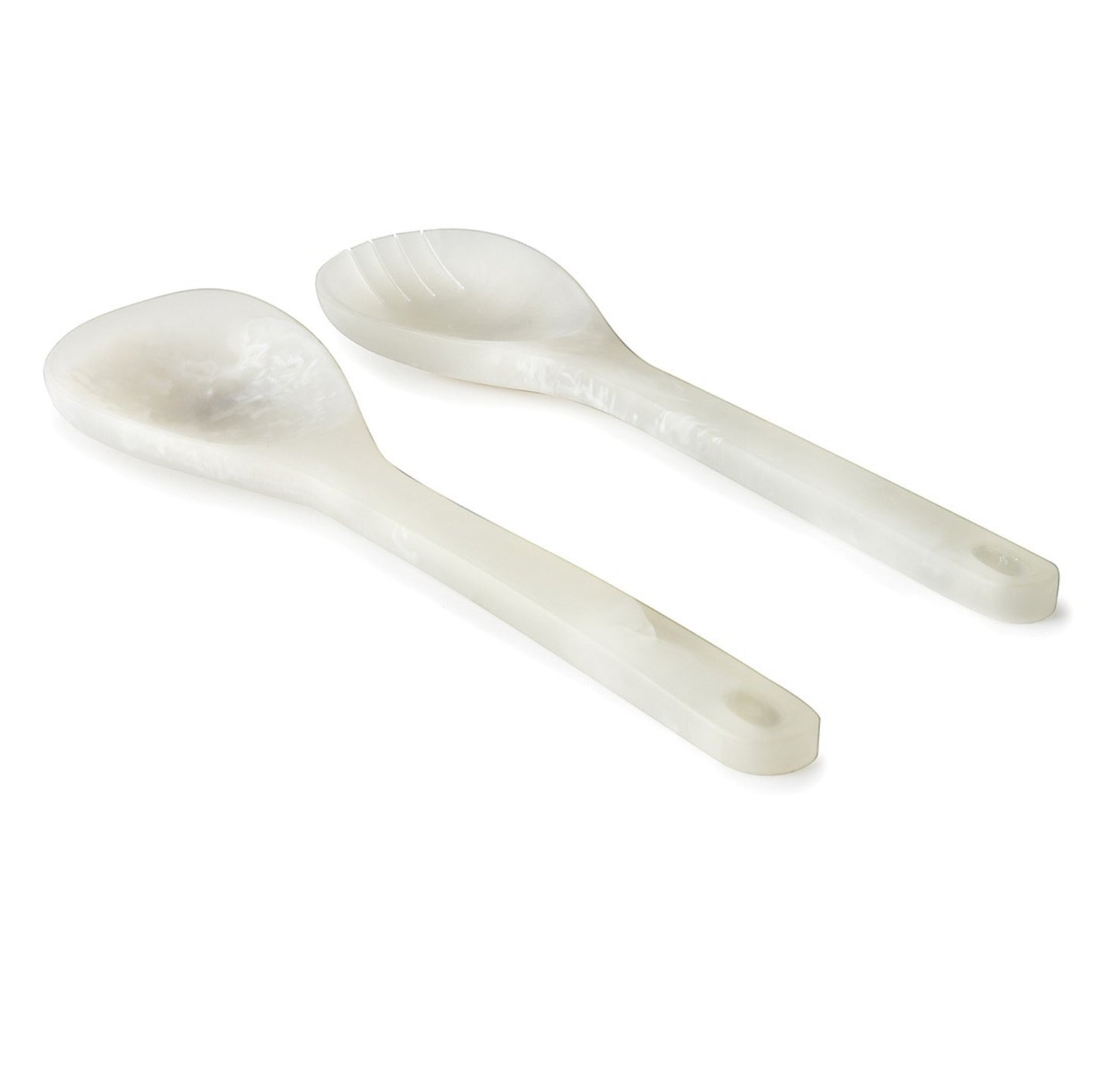 White Resin Salad Servers