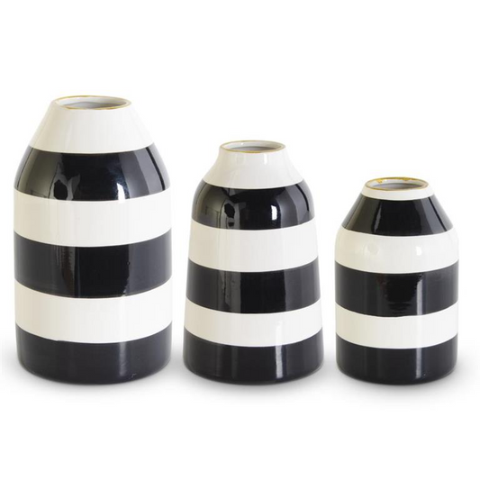 Black & White Striped Vase