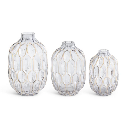 Glass Gold Embossed Vase