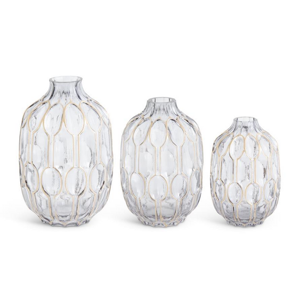Glass Gold Embossed Vase