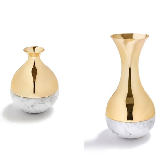 ANNA New York Carrara Marble & Gold Vase