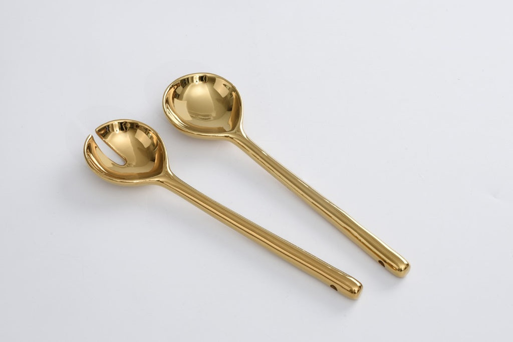 Madera Gold Salad Server Set
