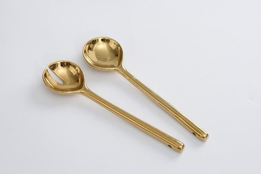 Madera Gold Salad Server Set