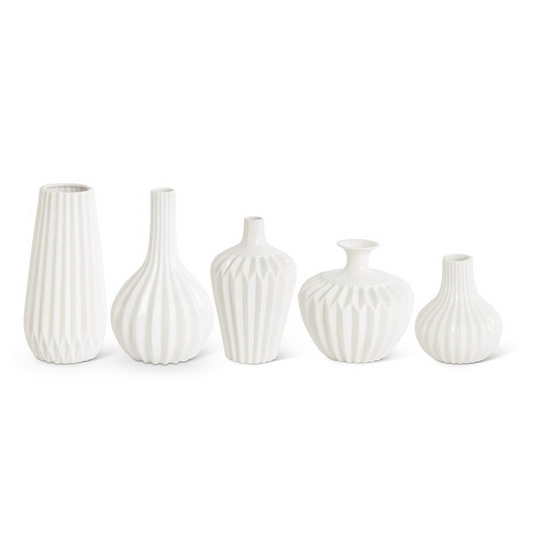 White Accordion Vase