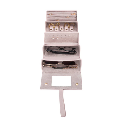 Leah 5 Eyewear & Jewlery Case- Pale Pink