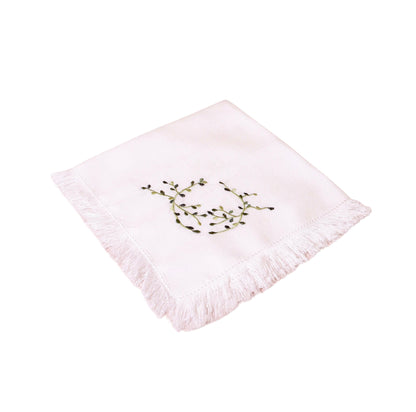 Frayed Edge Green Leaves Napkins Set of 4 20”x20”