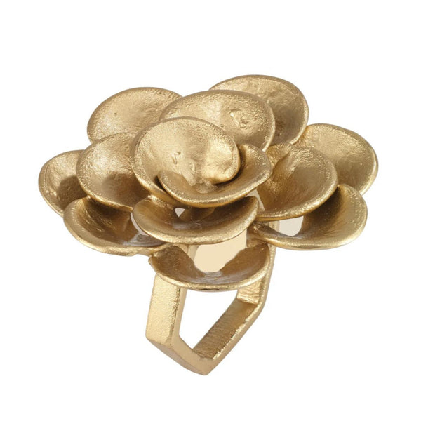 Camellia Gold Napkin Rings - Set of 4