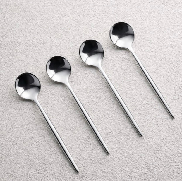 Shiny Silver Dip Spoons-4 Pc