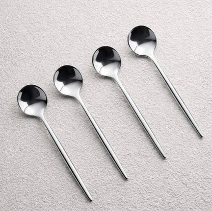 Shiny Silver Dip Spoons-4 Pc