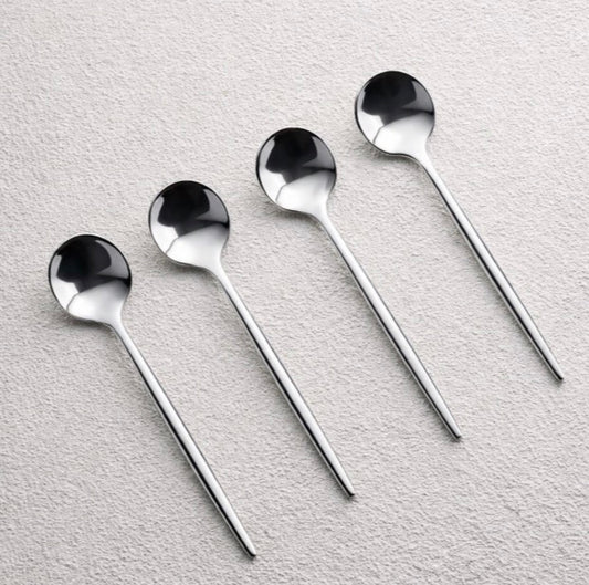 Shiny Silver Dip Spoons-4 Pc