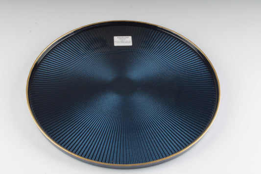 Domo Glass Charger Cobalt Blue with Gold Rim