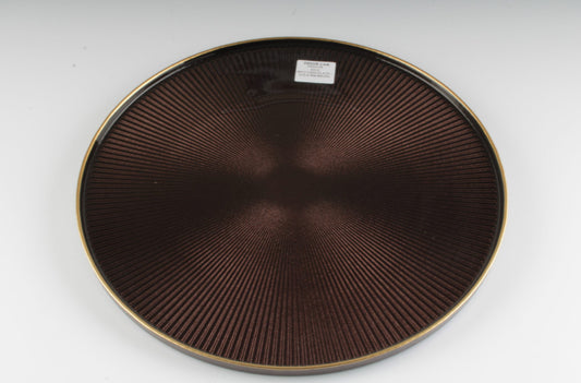 Domo Glass Charger Chocolate Brown with Gold Rim