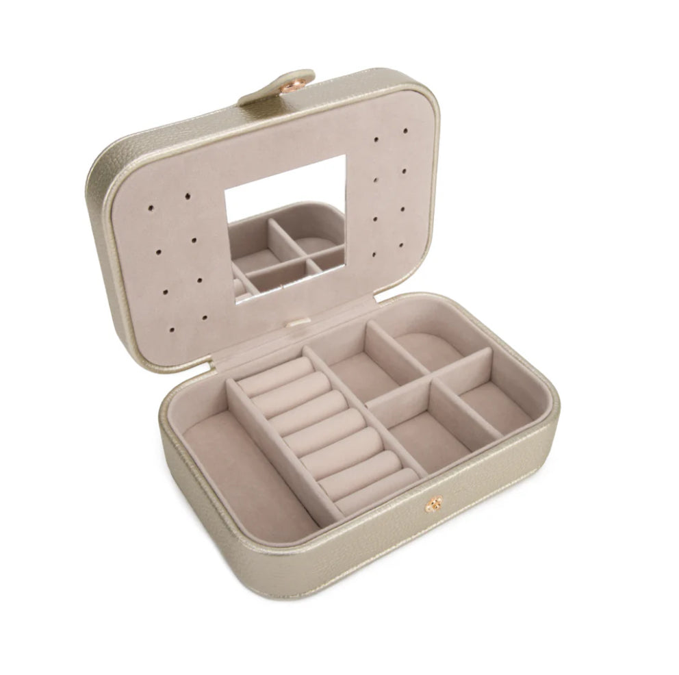 Leah Quilted Travel Jewelry Organizer - Gold