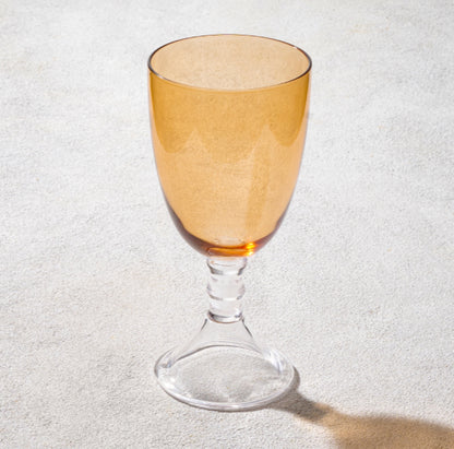 Iris Glass Goblet with Clear Stem 18oz