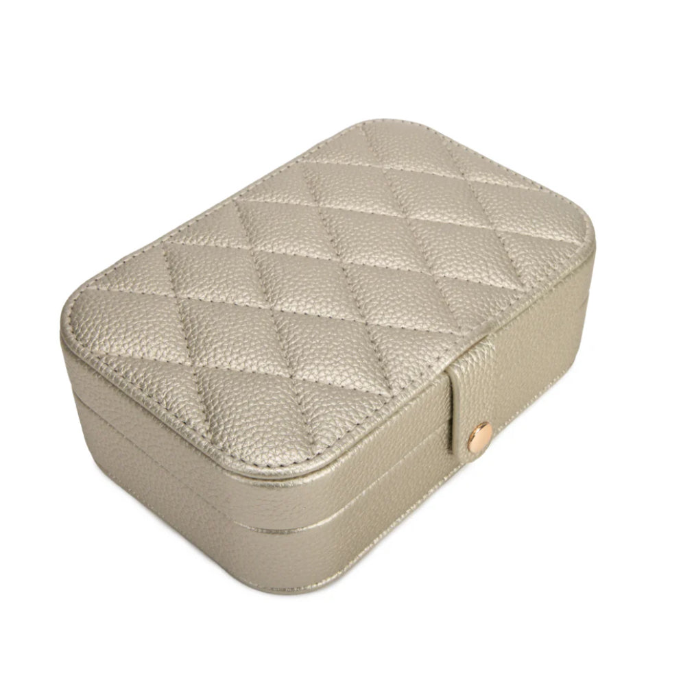 Leah Quilted Travel Jewelry Organizer - Gold