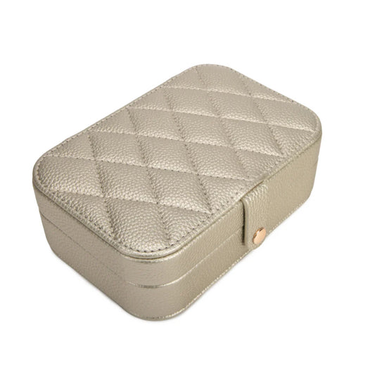 Leah Quilted Travel Jewelry Organizer - Gold
