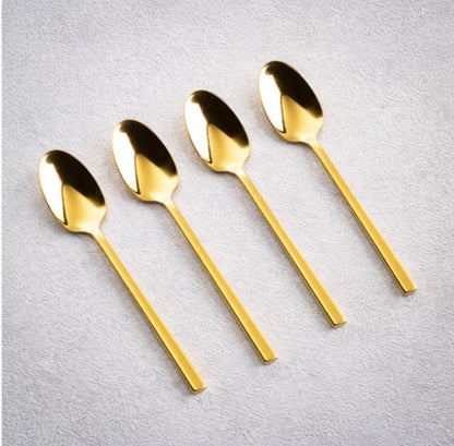 Shiny Gold Dip Spoons-4 Pc