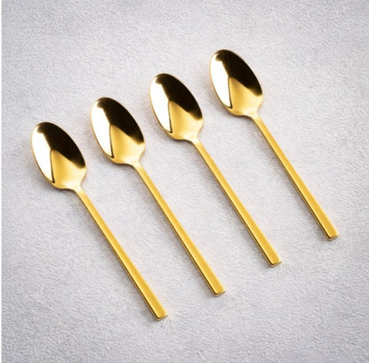 Shiny Gold Dip Spoons-4 Pc