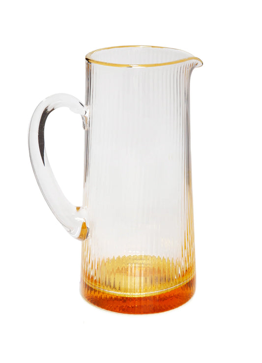 Pitcher with Gold Dipped Bottom and Gold Rim