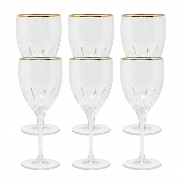Optic Glasses with Gold Rim Set of 6