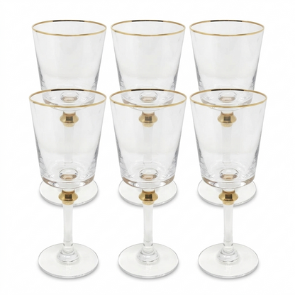 Gold Rim/Accent Glasses-6 Set
