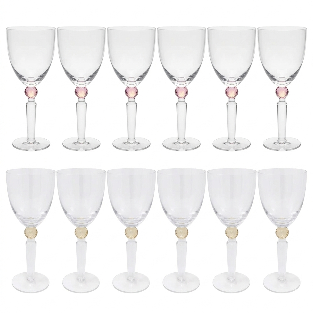 Diamond Wine Glasses Set of 6