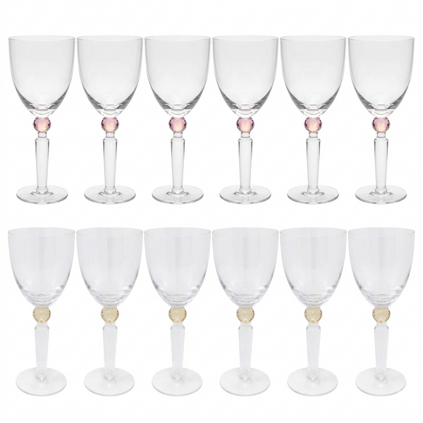 Diamond Wine Glasses Set of 6
