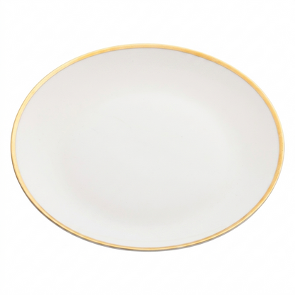 White Vintage Charger - Gold Rim