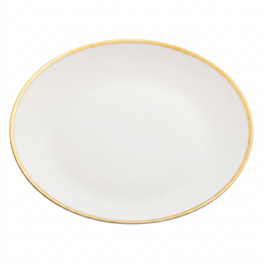 White Vintage Charger - Gold Rim