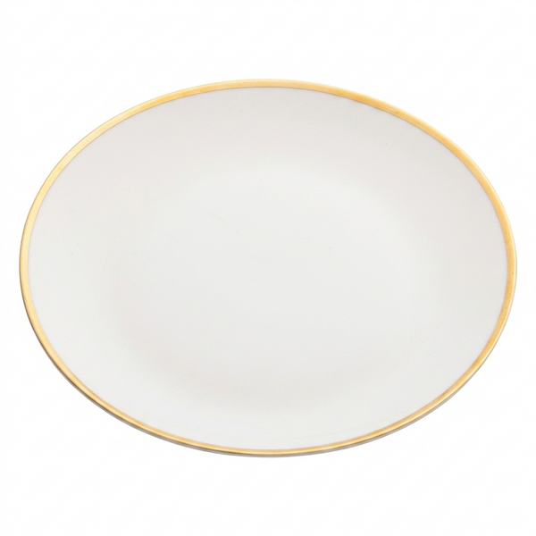 White Vintage Charger - Gold Rim