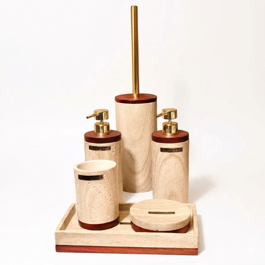 Geneva Polyresin Bathroom Set 6 Piece Set