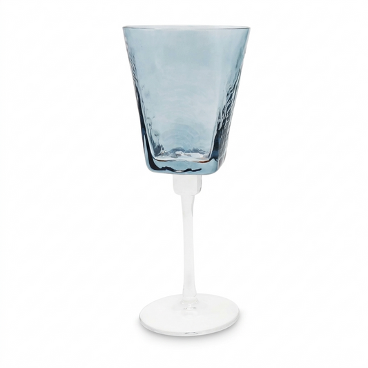 Hammered Blue Water Glasses- 6