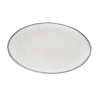 Silver Rim Glass Charger 13”