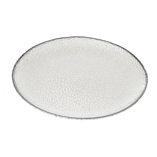 Silver Rim Glass Charger 13”