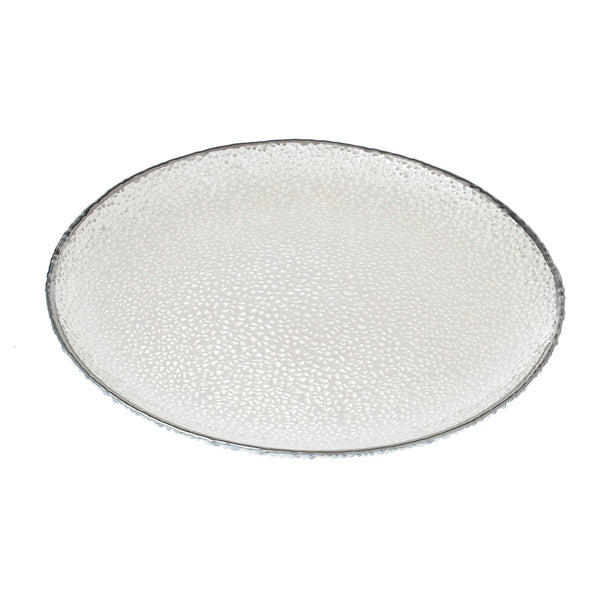 Silver Rim Glass Charger 13”