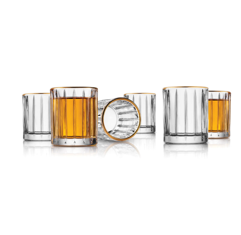 Parallels Rim Shot Glass Set of 6