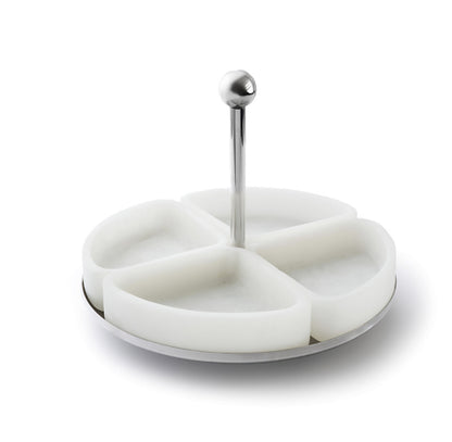 Azure 4 Section White Resin Dish