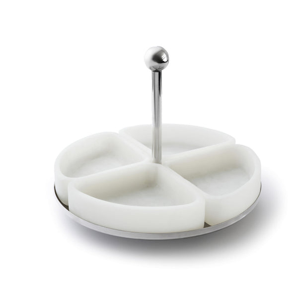 Azure 4 Section White Resin Dish