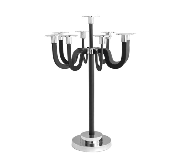 Leah Removable Arm Candelabra Black/Silver